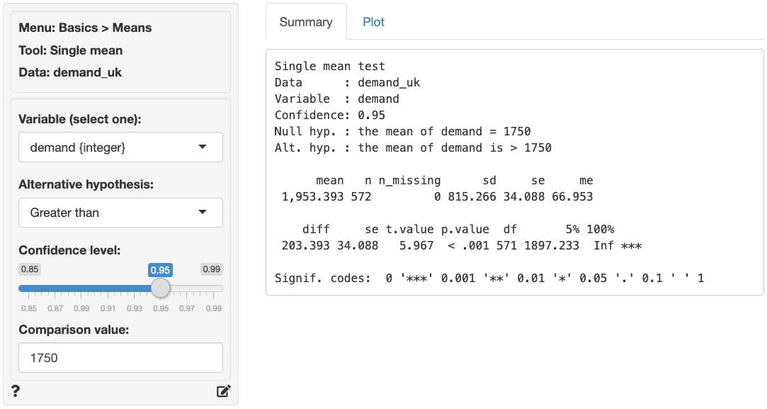 one sample hypothesis test calculator